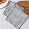 Paño de limpieza de alambre de plata, paño de malla de alambre de acero multifuncional para limpiar cocina, lavado de platos, lavado de ollas, paño de limpieza de manchas de aceite de estufa, venta al por mayor