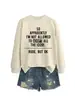 Código europeu comércio exterior desejo europeu e americano moda gola redonda suéter feminino TÃO APARENTEMENTE EU sou plus size solto lazer