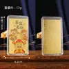 Adesivos do Deus da Fortuna para Riqueza e Prosperidade, Liga de Concha Vermelha Acrílica, Arte em Ferro, Folha de Ouro, Design Pintado, Adesivos de Celular que Atraem Riqueza e Mudam a Sorte, Banhado a Ouro