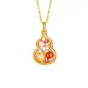 Nuevo Collar de Calabaza Estilo Chino de Plata de Ley S925 para Mujer, Incrustado con Ágata Roja, Colorido y Auspicioso, Cadena de Clavícula de Buena Suerte de Alta Gama para Mujer