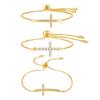 Pulseira de ouro ajustável cruz de zircônia personalidade moda europeia e americana joias água do riacho da primavera PBR-138