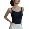 Camisola sin costuras con hermoso diseño en la espalda, sujetador integrado, estilo largo, adecuada para usar como prenda exterior o para capas, con copas en el pecho, top base para mujer