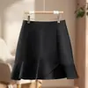 Saia Curta Cauda de Peixe para Mulheres, Verão Fina 2026 Novo Estilo, Cintura Alta, Emagrecedora, Moda Saia Ruffle Meia-Saia, Saia Evasê Estilo Conjunto