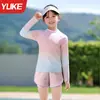 Roupa de Banho Infantil para Meninas 2025 Novo Modelo, Maiô Dupla Face com Proteção Solar de Manga Longa para Meninas Mais Velhas, Roupa de Banho Profissional para Treinamento