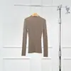 Dragon Marino Warren KW902 Camiseta Base de Lana Engrosada Tejido de Punto sin Costuras de una Pieza de Cuello Semi Alto de Manga Larga para Mujer