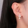 Comercio exterior exportación moda popular simple acero de titanio corte hueco cruz chapado en oro 18k acero inoxidable aretes
