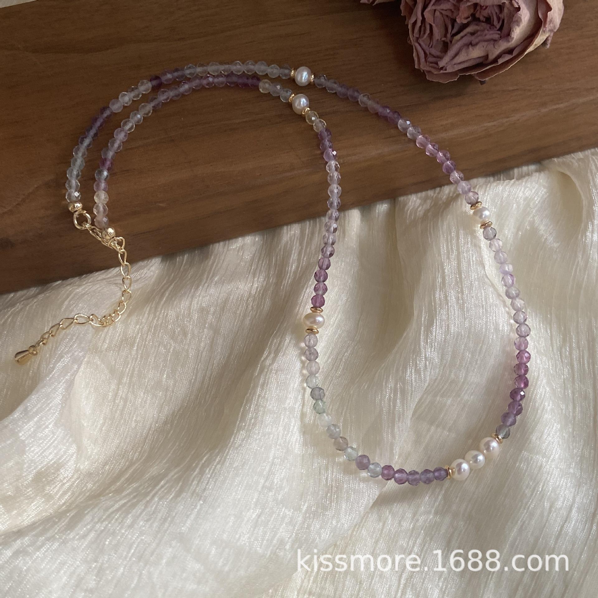 小颗紫色萤石间隔珍珠项链11.jpg