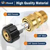 Conjunto de Adaptadores para Lavadora de Alta Pressão Acoplador Rápido de Latão 3/8" Kit de Conexões Rápidas para Mangueira 3/4" Macho para 1/2" Conector de Liberação Rápida