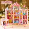 Amazon Casa de Bonecas DIY Crianças Menina Princesa Grande Castelo Villa Casa Presente de Aniversário Casa de Brinquedo Brinquedos