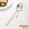 Cuchara de Acero Inoxidable 316 Cuchara Elegante Mango Largo Cabeza Redonda Cuchara Doméstica de Alto Valor Cuchara Cuchara Popular Cuchara para Beber