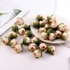 Brote de Rosa Artificial Retro Europeo DIY Hecho a Mano Estilo Bosque Cabeza de Rosa Accesorios de Flores Artificiales para Interiores Brote de Flor Envuelto a Mitad