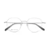 Armazón de Gafas Redondo de Metal Artístico Estilo Retro Sin Graduación para Estudiantes, Adecuado para Lentes Graduados, Efecto Adelgazante, Venta al por Mayor de Fábrica