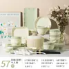 Jingdezhen Louças e Pratos com Esmalte Subcamada Estilo Creme Conjunto de Tigelas e Pratos de Cerâmica Domésticos Presentes de Inauguração Louças Novas