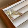 Aretes Cuadrados de Zirconia Rosa, Lujo Accesible y Aretes de Gama Alta, Aretes, Aretes Integrados con Disco Repelente de Mosquitos, Sin Perforaciones
