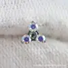 Aretes de Zirconio Triangular de Aleación de Titanio Fengtai F136, Aretes para Hélice, Accesorios de Joyería para Piercings Corporales de Titanio G23 con Cuerpo en Espiral Interno