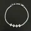 Moderna Cadena de Tenis Pulsera de Trébol de Cuatro Hojas Flor Completa de Circonita Nuevo Producto Transfronterizo Lujo Ligero Venta Caliente Transfronteriza