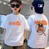 Algodón Puro Suave y Cómodo Nuevo Pequeño y Mediano Infantil Explosivo Estampado de Gato de Dibujos Animados Manga Corta Niños y Niñas Cuello Redondo Todo Terreno Camiseta