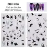 Nuevos Adhesivos para Uñas de Araña Fantasma Oscura, Calavera Cicatrizada, Telaraña, Halloween, Adhesivos para Uñas Transfronterizos 2024