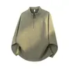 Ropa para Hombre Muqiu Estilo Americano Para Viajar Cuello Alto Desestructurada Térmica Manga Larga Sudadera para Hombre Holgada Cálida Camiseta Base