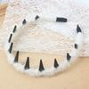 Diadema de Peluche con Dientes Largos para Cabello Ondulado, Nuevo Accesorio de Pelo Esponjoso para Otoño e Invierno, Adorno de Punto Antideslizante para el Cabello para Mujeres