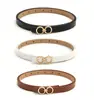 Cinturón Fino Popular Transfronterizo para Mujer, Casual, Moderno, Sencillo y Versátil, Cinturón con Hebilla Ovalada, Venta al por Mayor para Mujeres