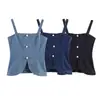 Popular en INS top de tubo de mezclilla de cintura alta estilo europeo y americano para mujer moda transfronteriza casual de venta caliente negro otro