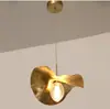 Lámpara Colgante Postmoderna de Lujo Ligero de Cobre Puro Hoja de Loto para Comedor Estilo Americano Lujosa Creativa Única Artística para Sala de Estar Cafetería
