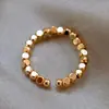 Anillo de Oro Real de 14K Galvanizado con Oro Roto Moda Casual Simple Diario Versátil Anillo para el Dedo Índice Lujo Accesible Anillo de Nicho para Mujeres