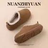 Fábrica de Calçados Qidan Estilo Coreano Birkenstock Chinelos de Algodão para Mulheres, Outono/Inverno Casa Interior, Quente com Veludo Antiderrapante Chinelos de Algodão para Exterior
