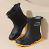 Botas de Chuva Confortáveis e Versáteis para Casal, Botas de Chuva Casuais Impermeáveis de Cano Curto Antiderrapantes, Sapatos de Borracha Resistentes ao Desgaste para Pesca, Trabalho e Cozinha