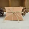 Caja Almohada Pequeña Caja de Dulces Papel Kraft Estilo Retro Caja de Dulces Estilo Europeo diy Caja Almohada Color