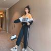 Roupa esportiva de lazer moda terno feminino rede Vermelho estilo estrangeiro slim fada duas peças outono casaco uma geração de cabelo