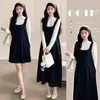 Em estoque: Coleção de outono 2026, novo conjunto de vestido de maternidade elegante, de corte solto e estilo coreano, disponível em tamanhos grandes