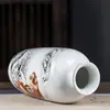 Adornos de Jarrón de Tigre Estilo Chino de Jingdezhen Weizhen Shanhe Juego de Tres Piezas de Jarrón Cerámico Juego de Jarrones Decorativos para Encimera