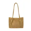 Bolso de Hombro Retro Estilo Bohemio 2026 Verano Nuevo Estilo Bolso Casual Simple para Mujer Bolso Tote Hueco de Gran Capacidad