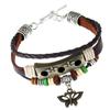 Pulsera punk europea y americana hecha a mano con cuentas de piel de vaca, retro, aleación, para pareja, de cuero, joyería, comercio electrónico transfronterizo, suministro