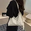 Bolso Cruzado Femenino Casual de Lunares Dulces Gran Capacidad Simple para el Trabajo Moda Chica Bolso de Hombro Único Personalidad