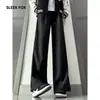 Tendencia de Otoño Corte Limpio Pantalones de Vestir de Alta Gama para Hombre Estilo Coreano Pantalones Casuales de Calle Simple Pantalones con Ligero Estilo Acampanado