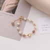 Pulsera de Perlas de Agua Dulce y Cristales Mixtos Estilo Europeo y Americano para Estudiantes Mujeres Pulsera Barroca Cristal de Fresa Regalo de Tanabata