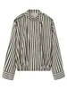 Moda feminina europeia e americana transfronteiriça 2026 primavera casual camisa listrada de manga longa