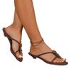 Sandalias Planas de Color Sólido de Moda Europea y Americana para Mujer Verano Nuevo Ropa Exterior Falda Chanclas de Playa con Pedrería