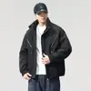 Jaqueta Masculina de Algodão com Gola Alta Nova Outono/Inverno 2026 Versátil Casual Tendência Marca Simples Moda Casaco Quente Acolchoado de Algodão