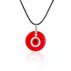 Novo Colar Coração Rosa Olho de Diabo Pingente em Forma de Gota Colar de Couro Olho Turco Azul