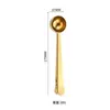 Cuchara Medidora de Acero Inoxidable 430 con Pinza, Pinza Selladora Multifuncional a Prueba de Humedad, Cuchara para Café, Cuchara Medidora para Leche en Polvo Dos en Uno