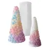 Molde de silicona para velas estilo rosa, adornos de yeso para aromaterapia, adornos para árbol de Navidad