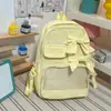 Brisa fresca, suave niebla, mochila con lazo de color azul sal marina de baja saturación para estudiantes de primaria, ligera y cómoda para ir a la escuela