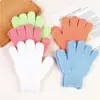 Luvas de Banho de Nylon de Cinco Dedos Toalha Esfoliante Infantil Toalha de Banho Espumante Colorida Raspador de Costas para Banho Sem Esfregar Fabricante Atacado