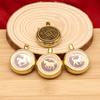 Colgante con forma de moneda de cinco emperadores, de latón, cinabrio y zodíaco, con forma de moneda, llavero con asa giratoria
