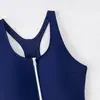 Biquíni com Zíper para Comércio Exterior da Amazon 2025 Novo Maiô de Peça Única Cor Sólida Europeu e Americano Moda Praia Feminina