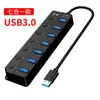 Hub de Switch de Sete Portas Estação de Docking 3.0 Estação de Docking Um para Sete Hub de Tomada para Notebook Hub USB